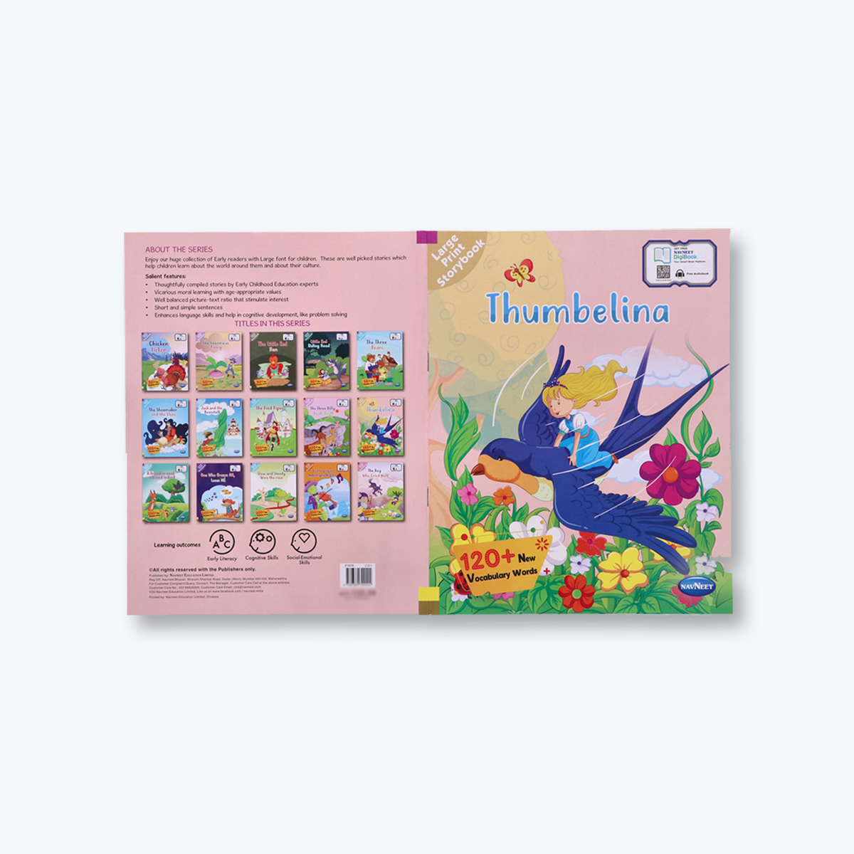 Navneet Large Print Storybooks 2 - Set of 5 books with 120+ Vocabulary Words- With Colourful Illustrations- Read aloud stories- Bedtime Stories- Audio Book- Social-Emotional