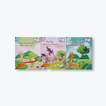 Navneet Large Print Storybooks 3- Set of 3 books with 200+ Vocabulary Words- With Colourful Illustrations- Read aloud stories- Bedtime Stories- Audio Book- Social-Emotional