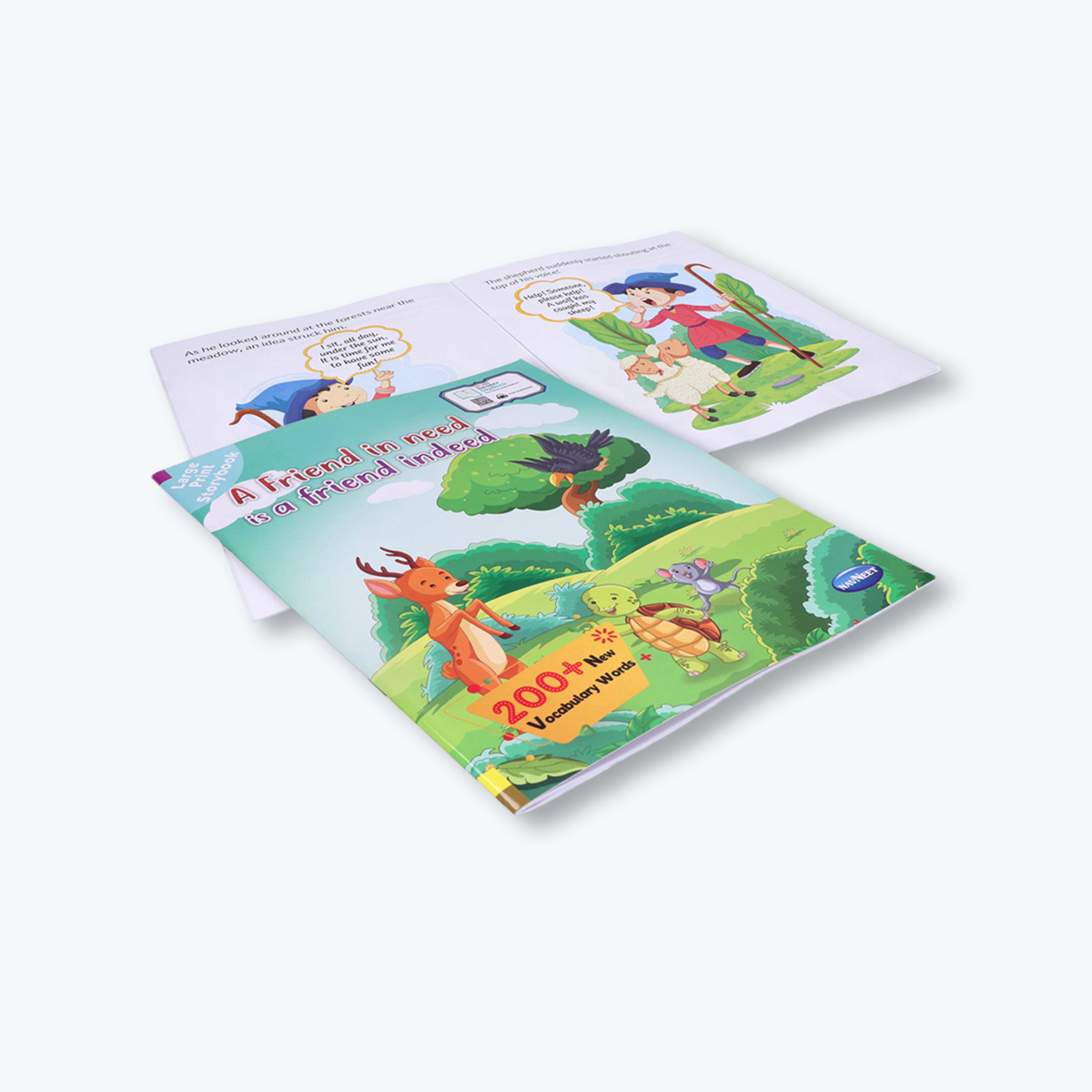 Navneet Large Print Storybooks 3- Set of 3 books with 200+ Vocabulary Words- With Colourful Illustrations- Read aloud stories- Bedtime Stories- Audio Book- Social-Emotional
