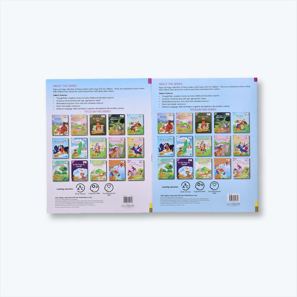 Navneet Large Print Storybooks 3- Set of 2 books with 200+ Vocabulary Words- With Colourful Illustrations- Read aloud stories- Bedtime Stories- Audio Book- Social-Emotional