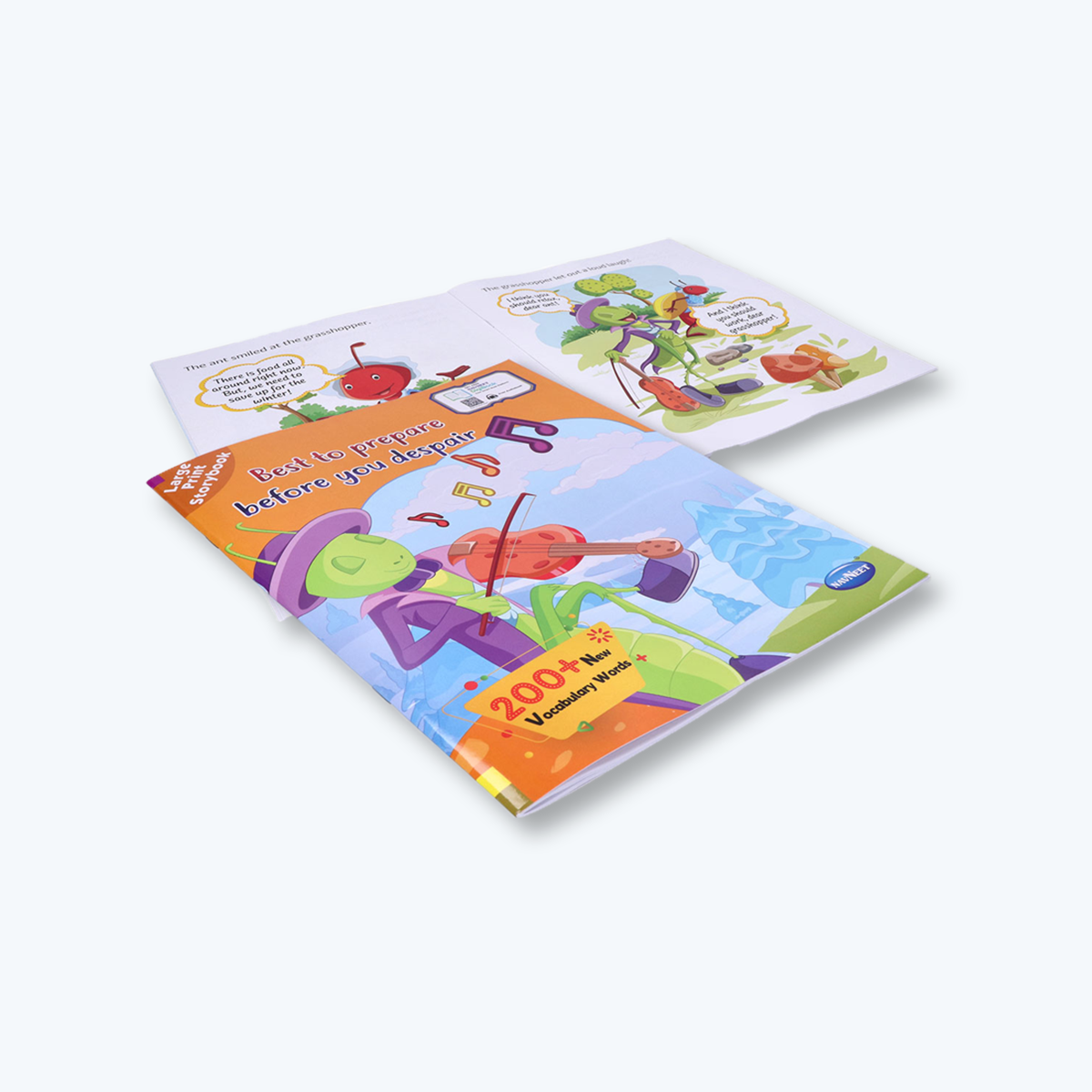 Navneet Large Print Storybooks 3- Set of 2 books with 200+ Vocabulary Words- With Colourful Illustrations- Read aloud stories- Bedtime Stories- Audio Book- Social-Emotional