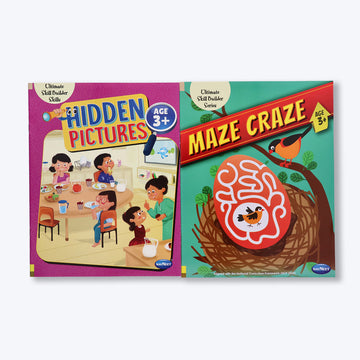 Navneet Maze Craze and Hidden Picture for 3+ age set of 2 books packed with activities