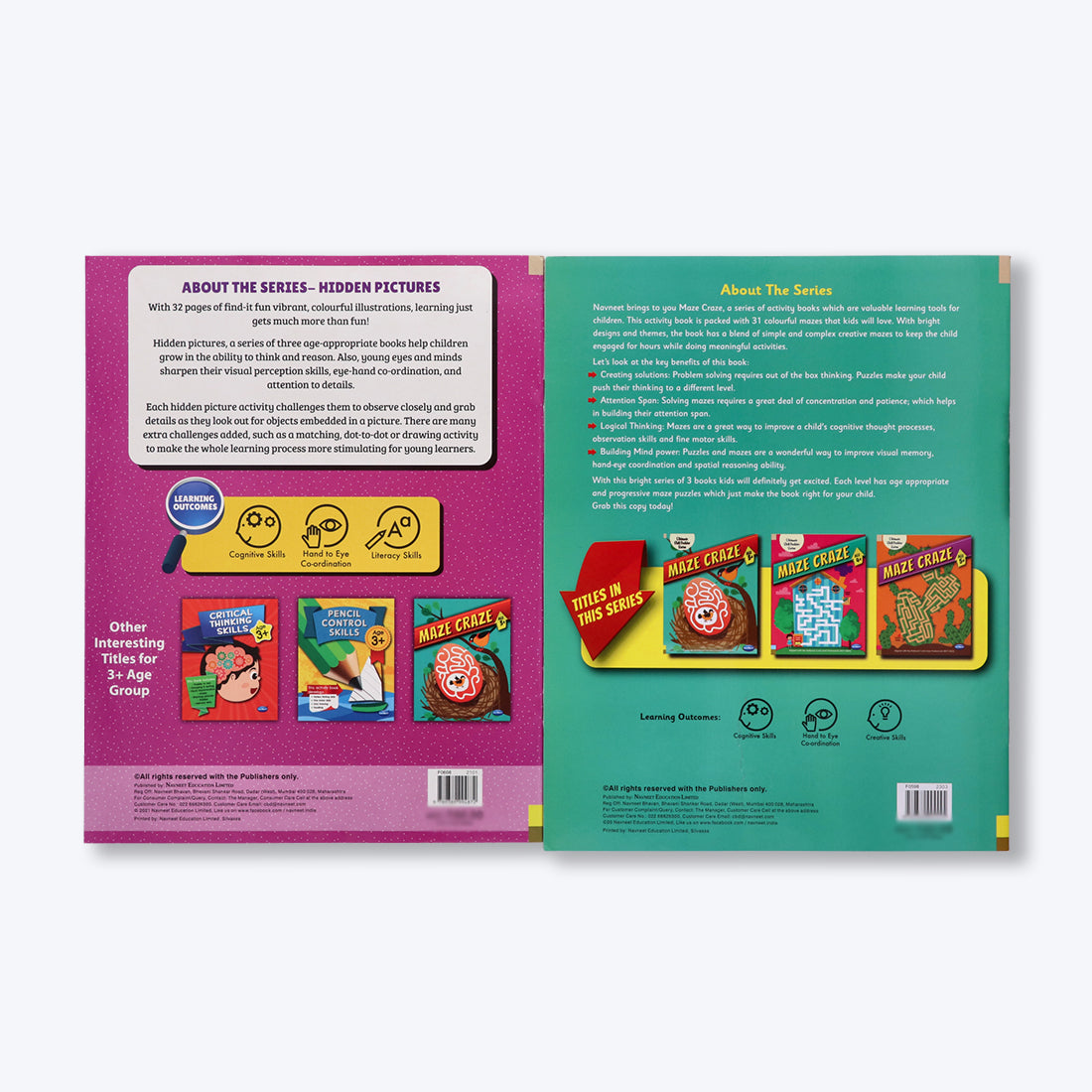 Navneet Maze Craze and Hidden Picture for 3+ age set of 2 books packed with activities