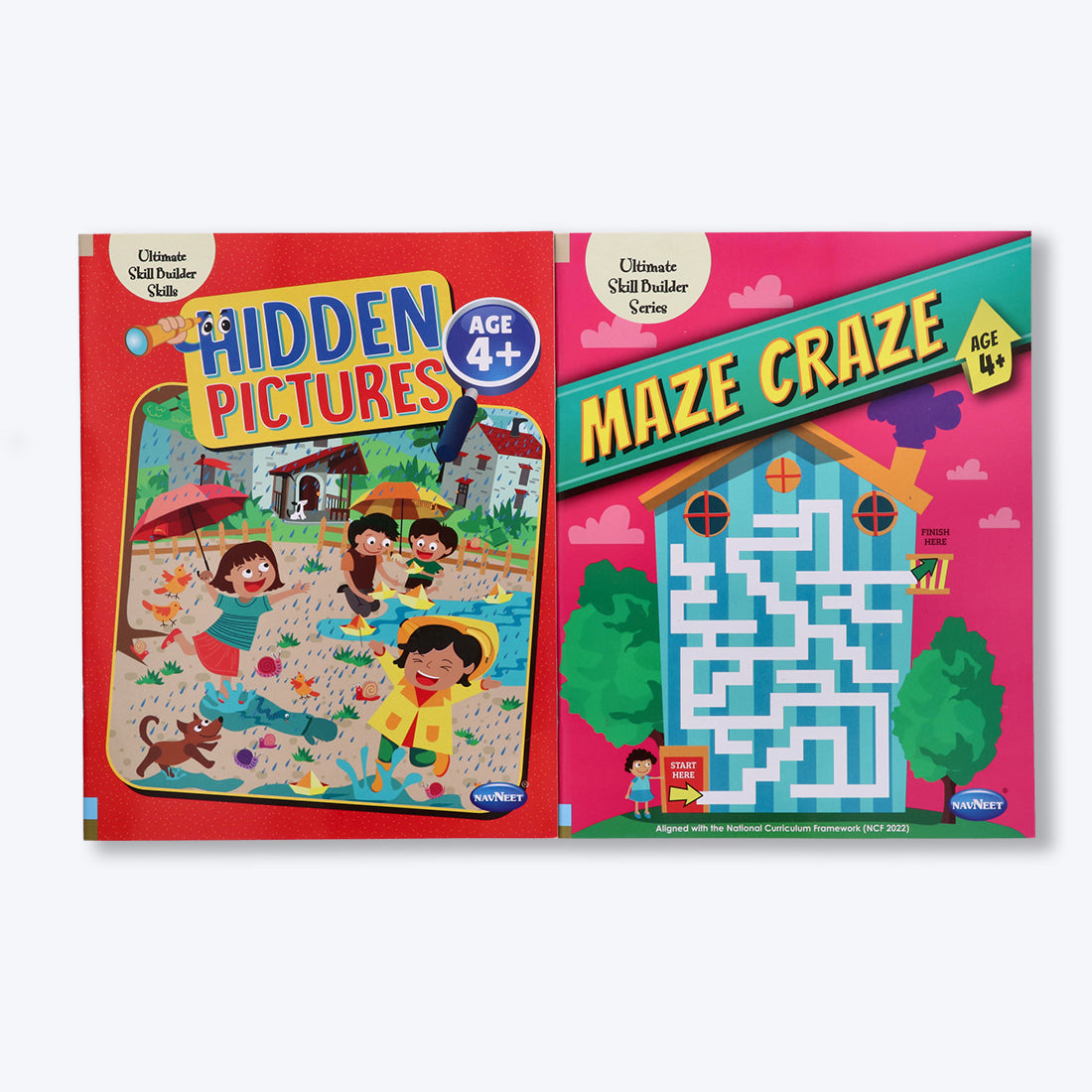 Navneet Maze Craze and Hidden Picture for 4+ age set of 2 books packed with activities