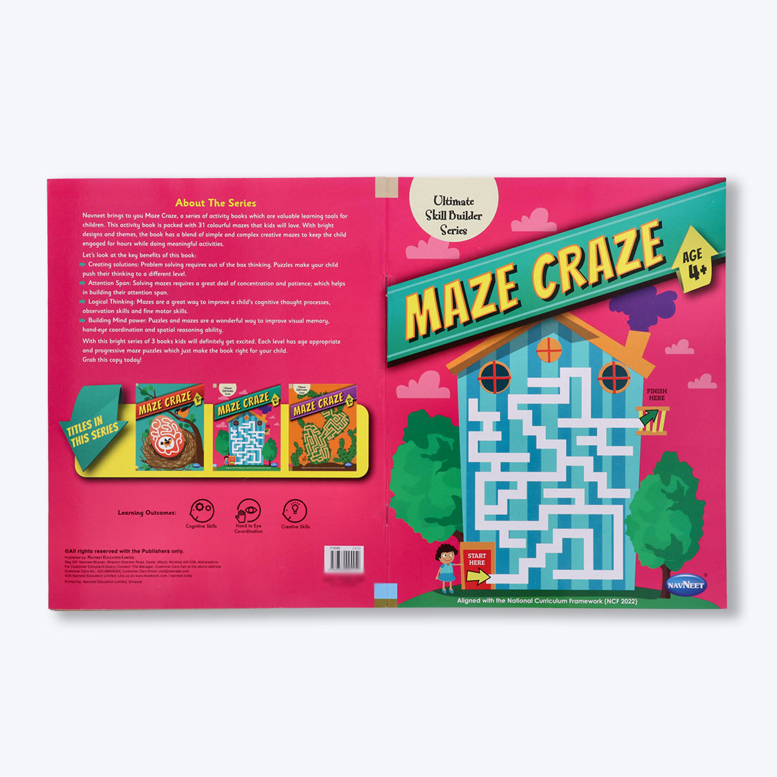 Navneet Maze Craze and Hidden Picture for 4+ age set of 2 books packed with activities