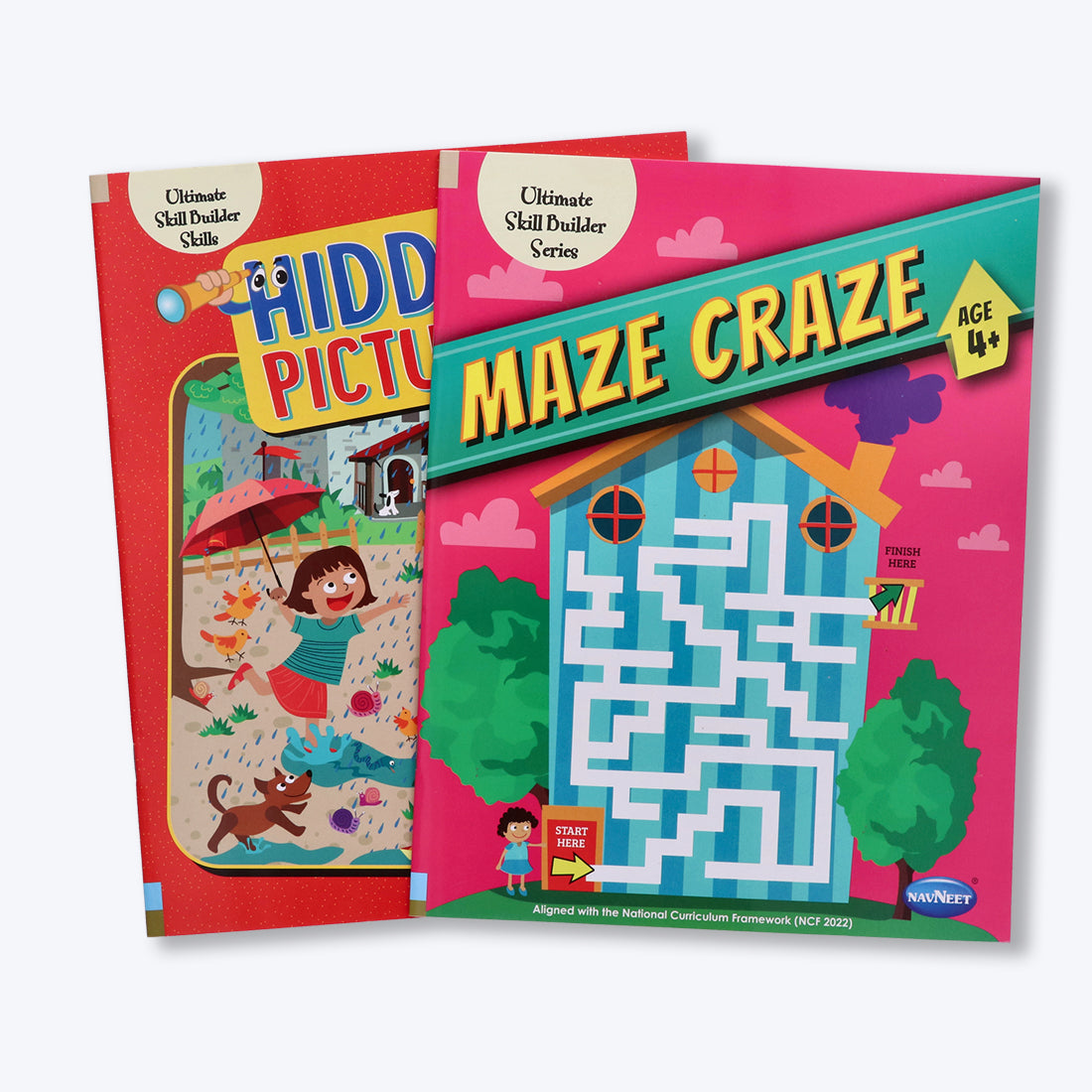Navneet Maze Craze and Hidden Picture for 4+ age set of 2 books packed with activities