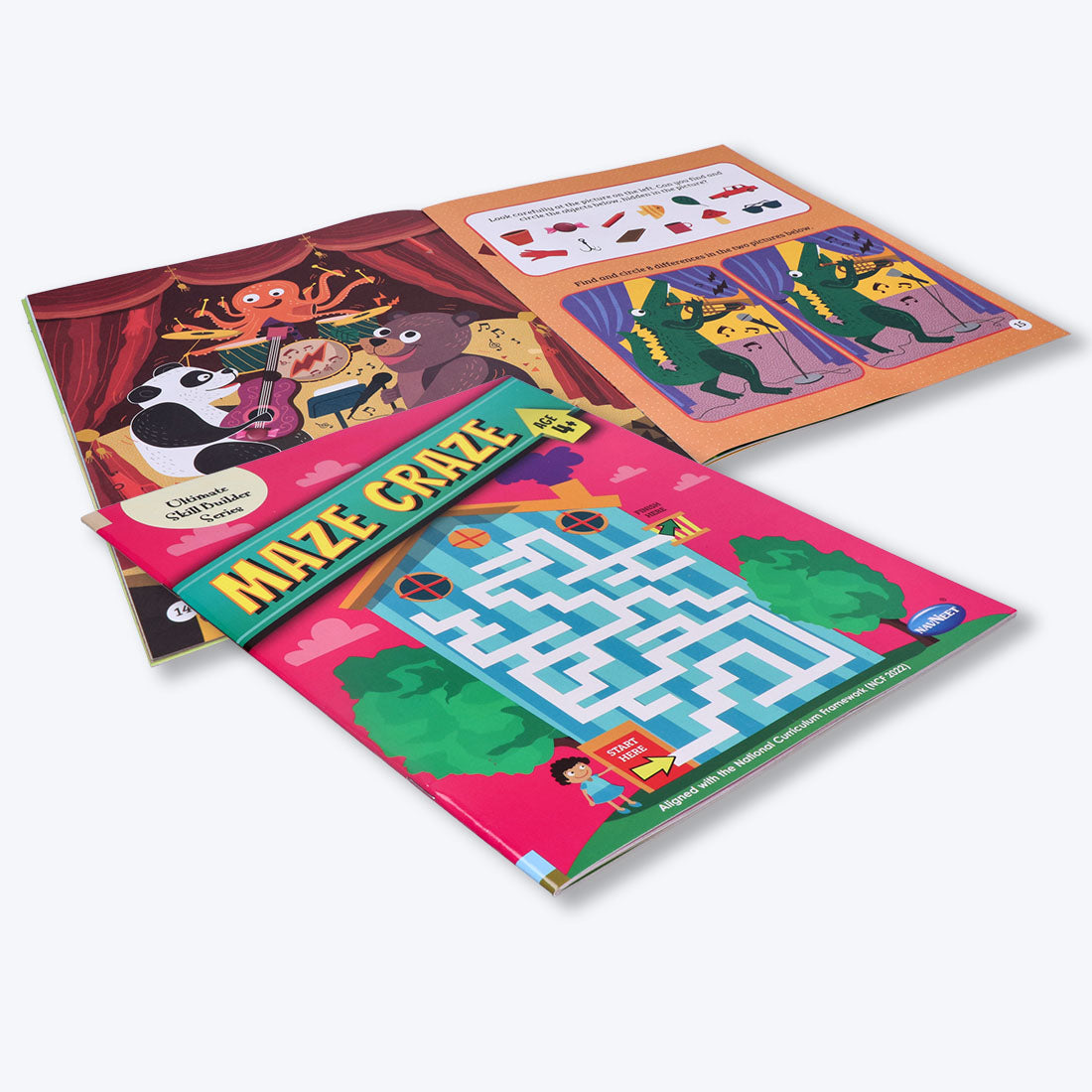 Navneet Maze Craze and Hidden Picture for 4+ age set of 2 books packed with activities