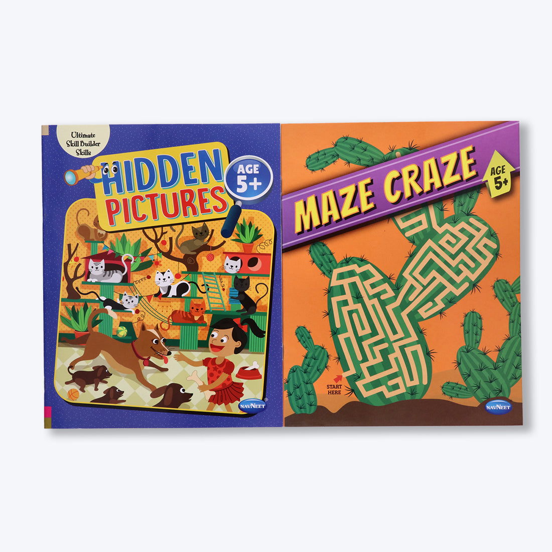 Navneet Maze Craze and Hidden Picture for 5+ age set of 2 books packed with activities