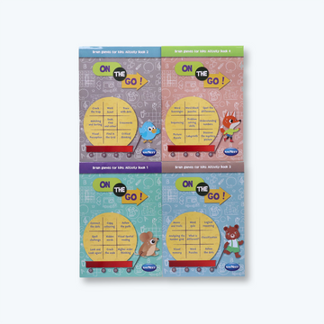 Brain Games for Kids Activity Books- On the Go- Set of 4 Books- For Kindergarten Kids- Develops Essential Skills- A collection of activities- Busy Vacation Activity Books