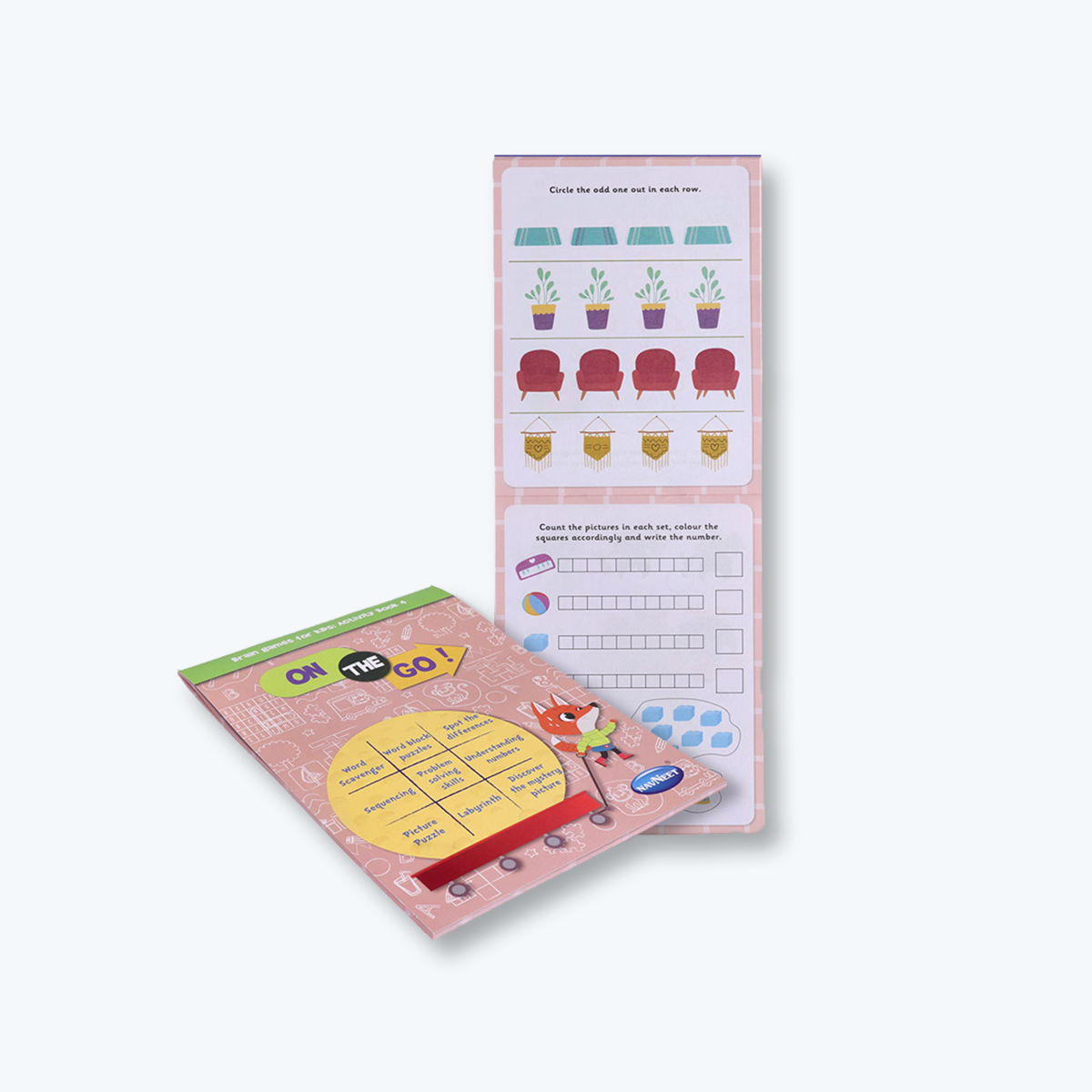 Brain Games for Kids Activity Books- On the Go- Set of 4 Books- For Kindergarten Kids- Develops Essential Skills- A collection of activities- Busy Vacation Activity Books