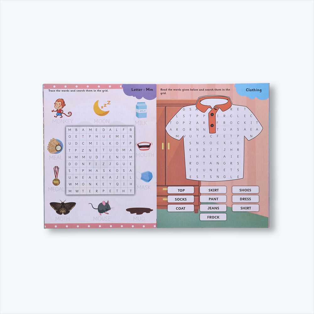 Navneet Beginners Word Search Book Combo-Book 1 and 2,word search activity for Kids