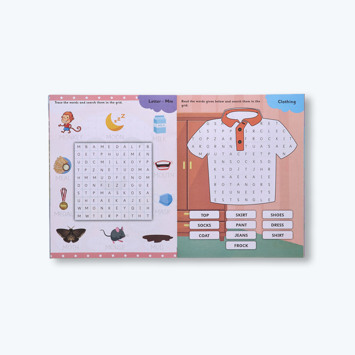 Navneet Beginners Word Search Book Combo-Book 1 and 2,word search activity for Kids