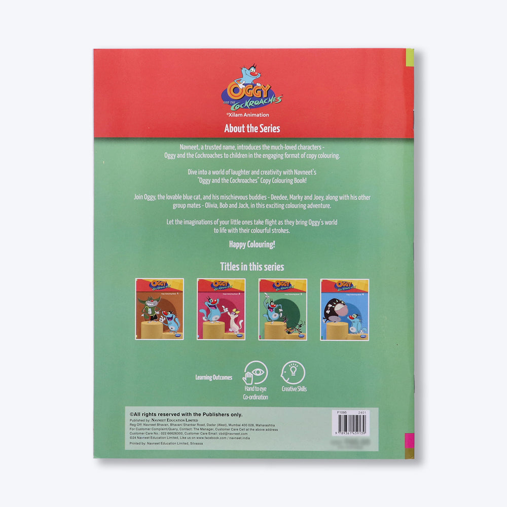 Navneet Oggy & The Cockroaches Copy Colouring Books- Set of 4 books -Painting and colouring books for kids- Youva Stationery- 96 pages