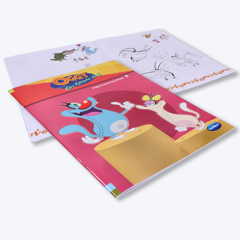 Navneet Oggy & The Cockroaches Copy Colouring Books- Set of 4 books -Painting and colouring books for kids- Youva Stationery- 96 pages
