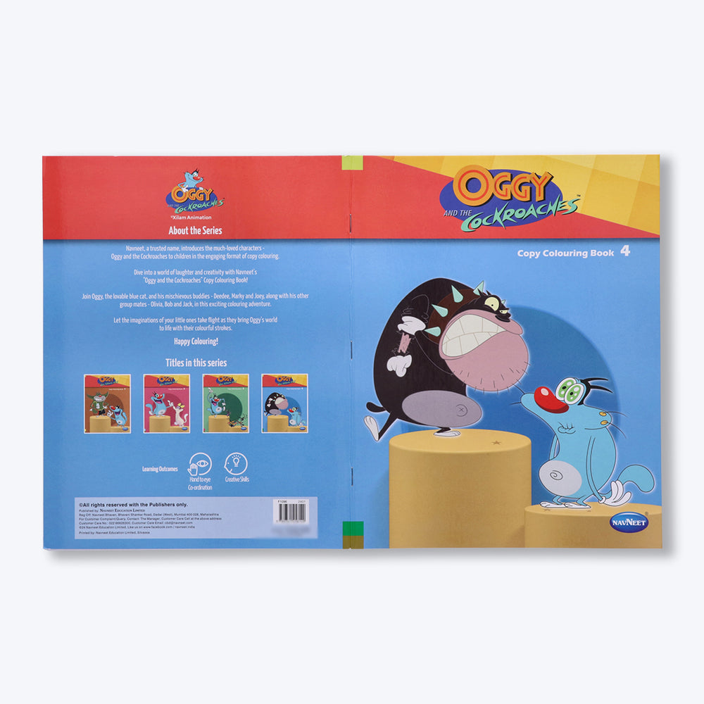 Navneet Oggy & The Cockroaches Copy Colouring Books- Set of 4 books -Painting and colouring books for kids- Youva Stationery- 96 pages