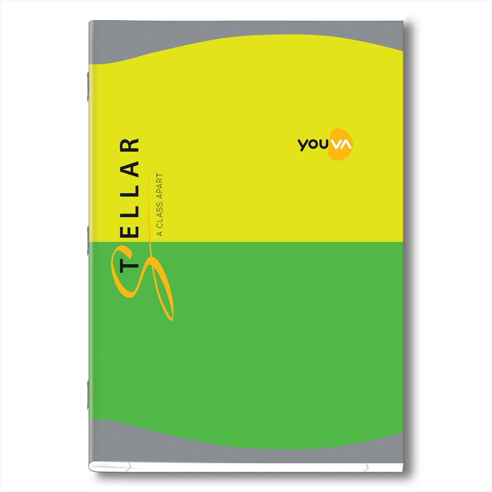 Youva Stellar, Soft Bound Long Book, A4 Size 21x29.7 cm, Unruled, 324 Pages for students by Navneet  Pack Of 1