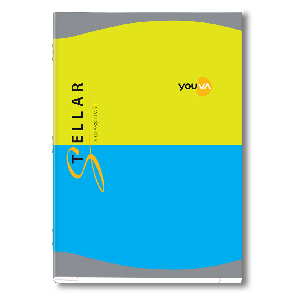 Youva Stellar, Soft Bound Long Book, A4 Size 21x29.7 cm, Unruled, 324 Pages for students by Navneet  Pack Of 1