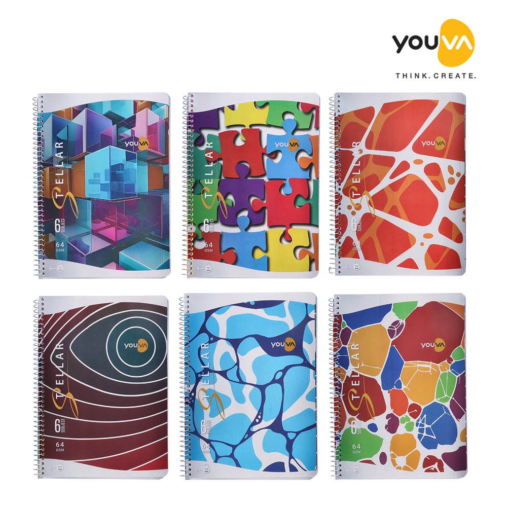 Youva STELLAR Six Sub Long Notebook| Single Line| 300 Pages | A4 Size 21cm x 29.7cm|  For Students by Navneet