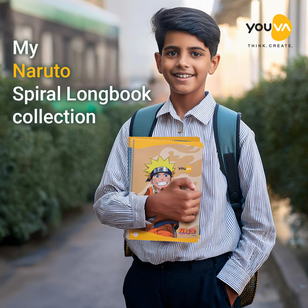 Youva NARUTO Spiral Long Book | Single Line | 172 Pages | A4 Size 21cm x 29.7cm| For Students by Navneet