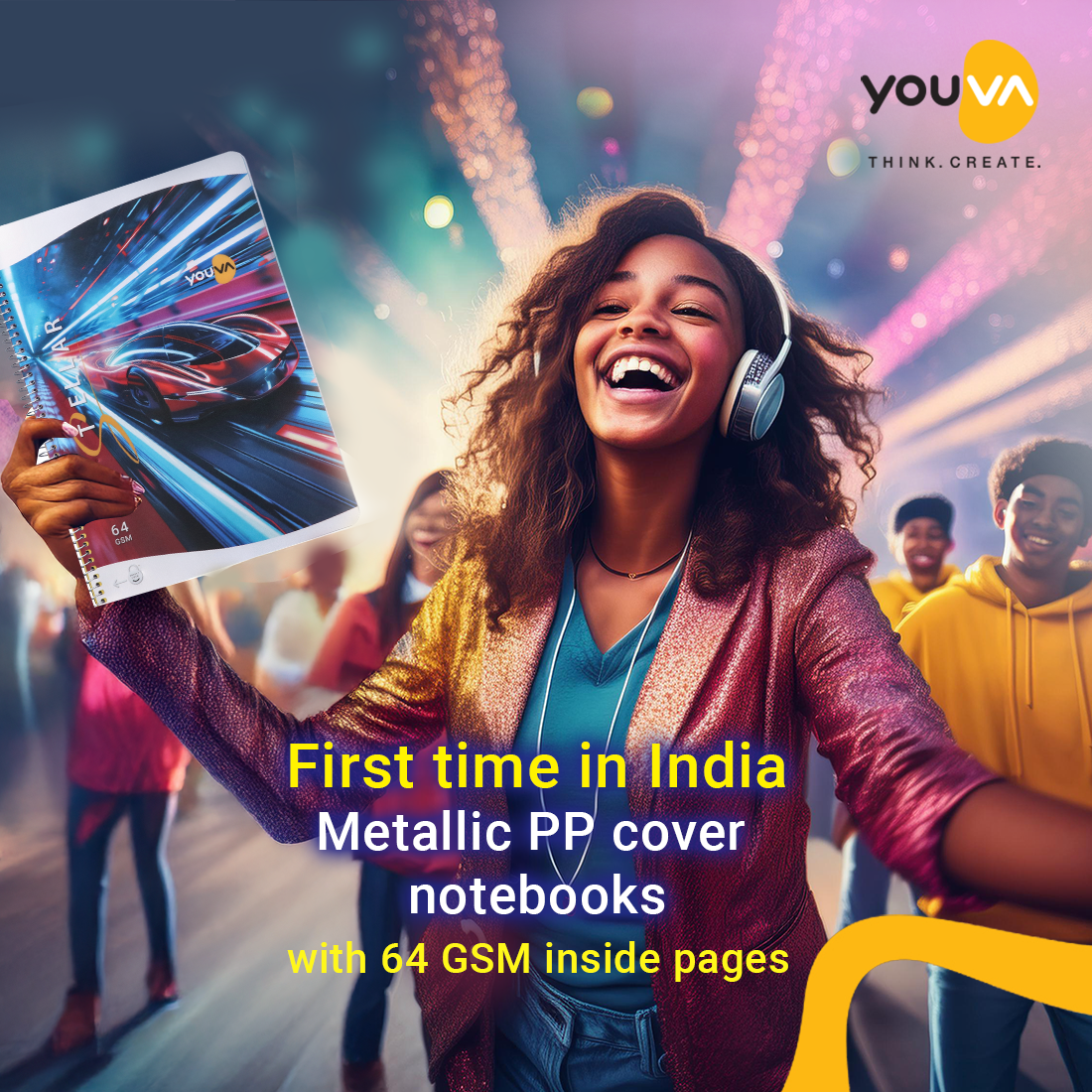 Youva STELLAR Spiral Long Notebook| Single Line| 240 Pages | A4 Size 21cm x 29.7cm|  For Students by Navneet