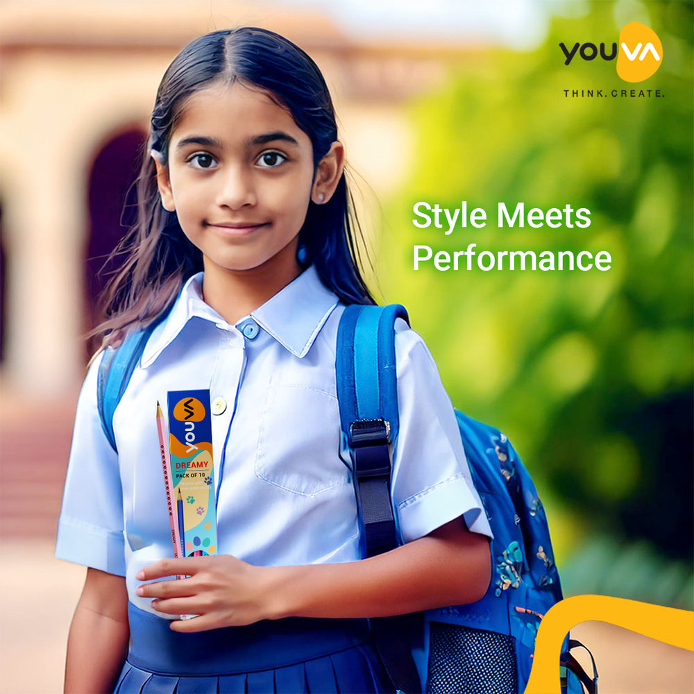 Youva Dreamy Pencil | Pack of 10 | Pencil with pastel shades | For School Students by Navneet