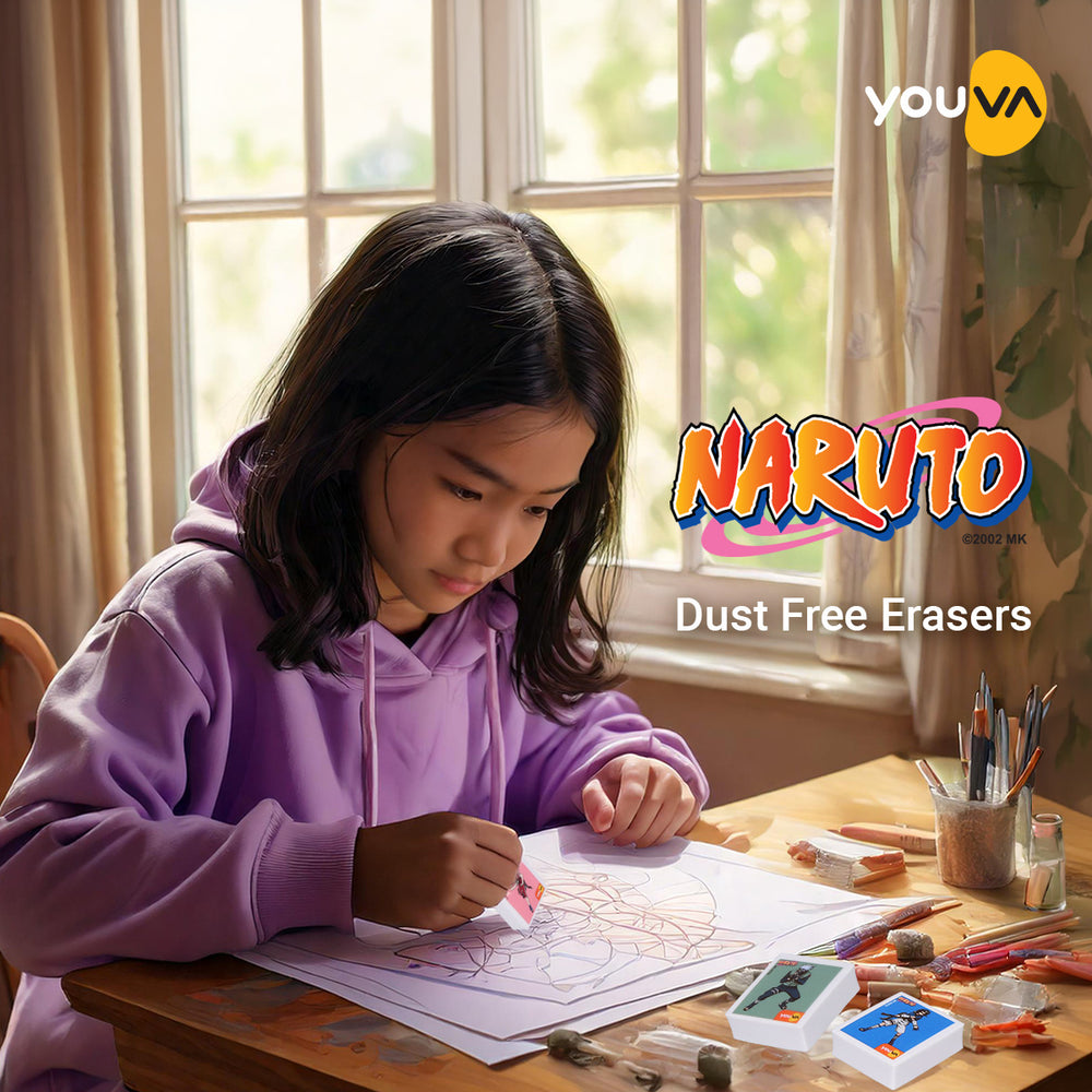 Youva NARUTO Erasers| Pack of 20| For Students by Navneet