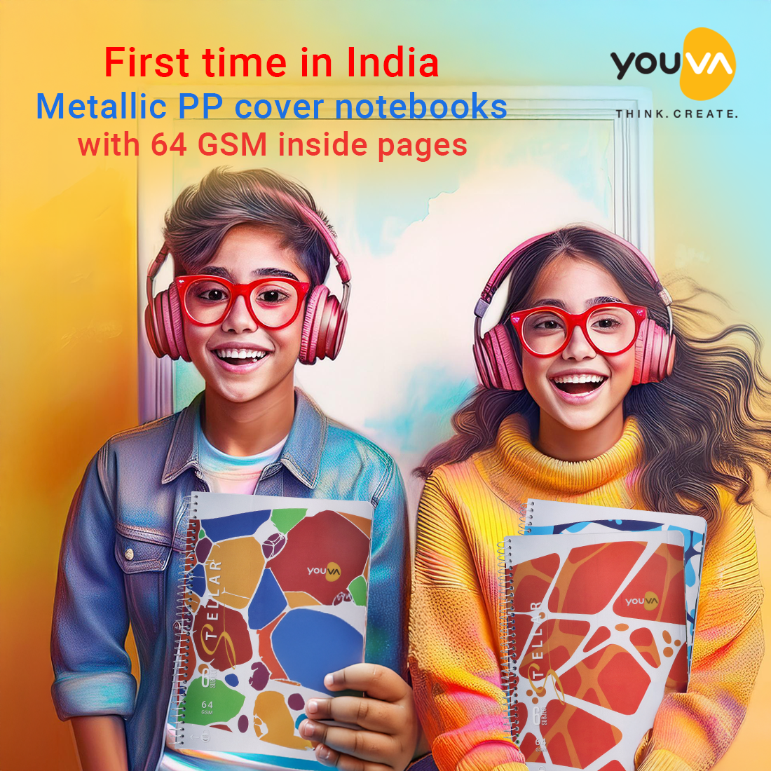 Youva STELLAR Six Sub Long Notebook| Single Line| 300 Pages | A4 Size 21cm x 29.7cm|  For Students by Navneet