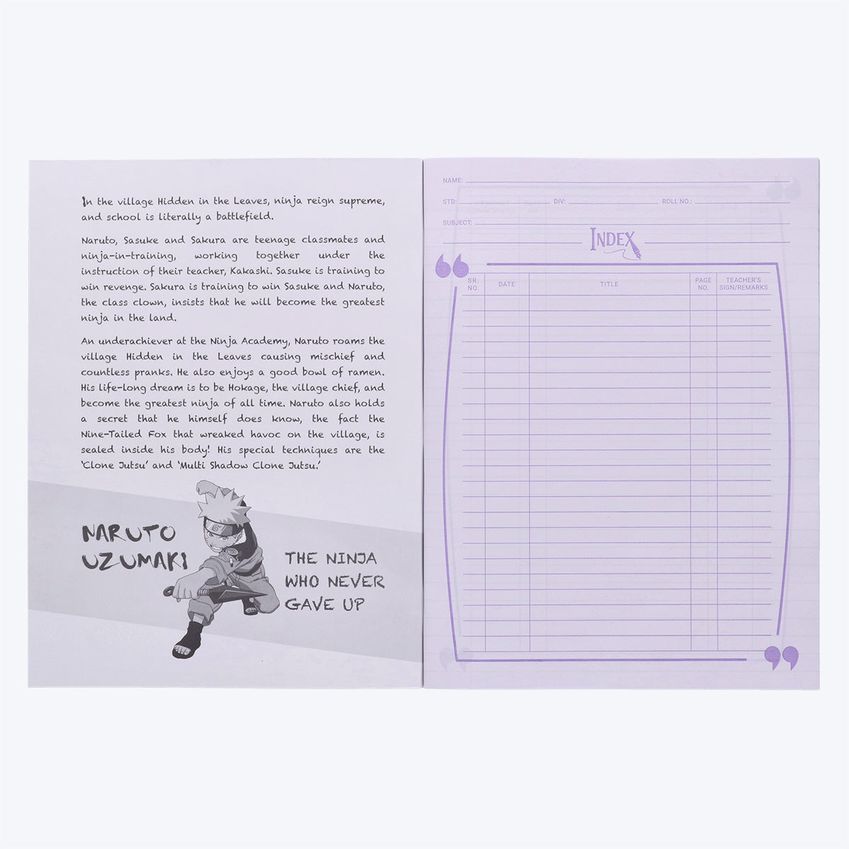 Youva NARUTO Jumbo Note Book| Single Line| 172 Pages | Jumbo Size 18cm x 24cm| For Students by Navneet