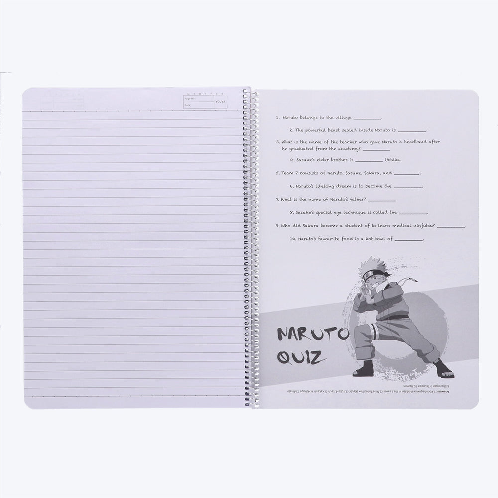 Youva NARUTO Spiral Long Book | Single Line | 172 Pages | A4 Size 21cm x 29.7cm| For Students by Navneet