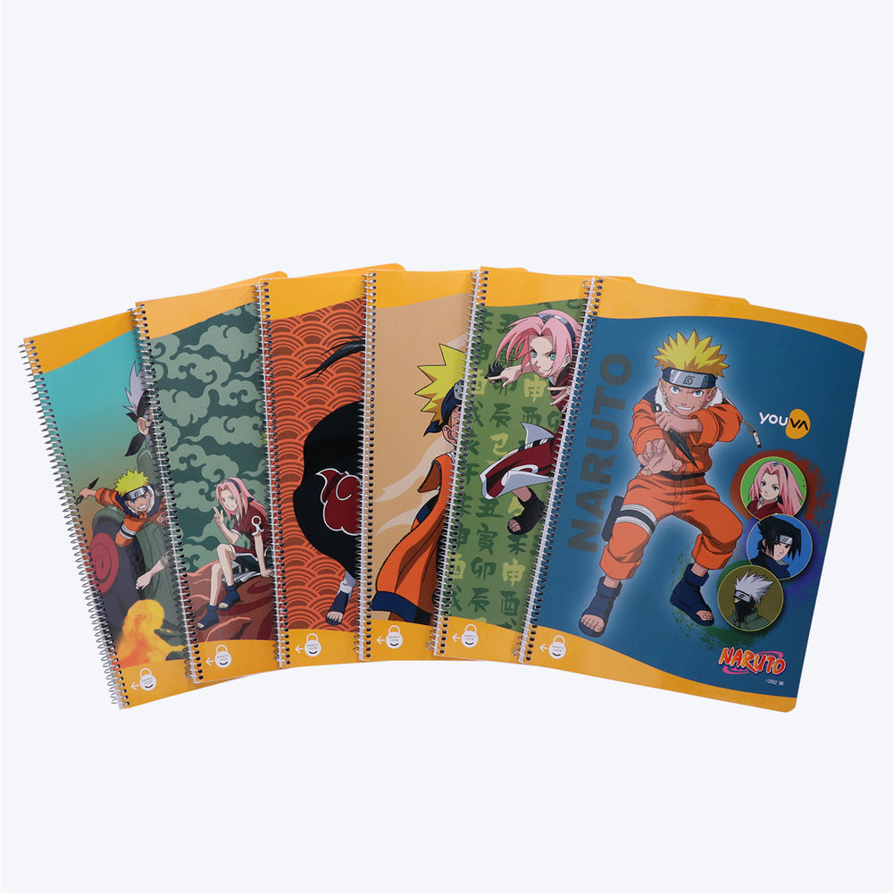 Youva NARUTO Spiral Long Book | Single Line | 172 Pages | A4 Size 21cm x 29.7cm| For Students by Navneet