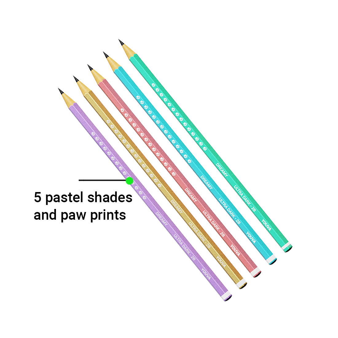Youva Dreamy Pencil | Pack of 10 | Pencil with pastel shades | For School Students by Navneet
