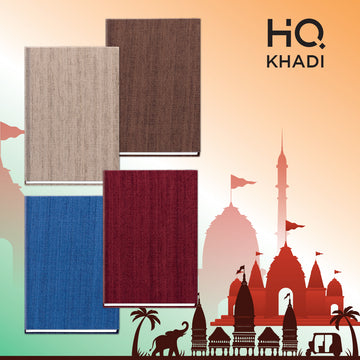 Navneet HQ | Khadi | Actual Khadi fabric cover| Premium colours| Case bound Notebook | Office / Personal stationery | Single Line | A5 Size - 14.8 x 21 CM  | 192 Pages