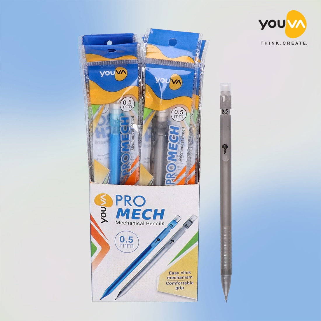 Youva PROMECH Mechanical Pencils| Pack of 10|0.5mm |For School Students by Navneet