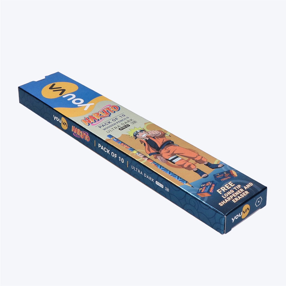 Youva NARUTO Pencils Ultra Dark 3B PRO| Pack of 10| For Students by Navneet