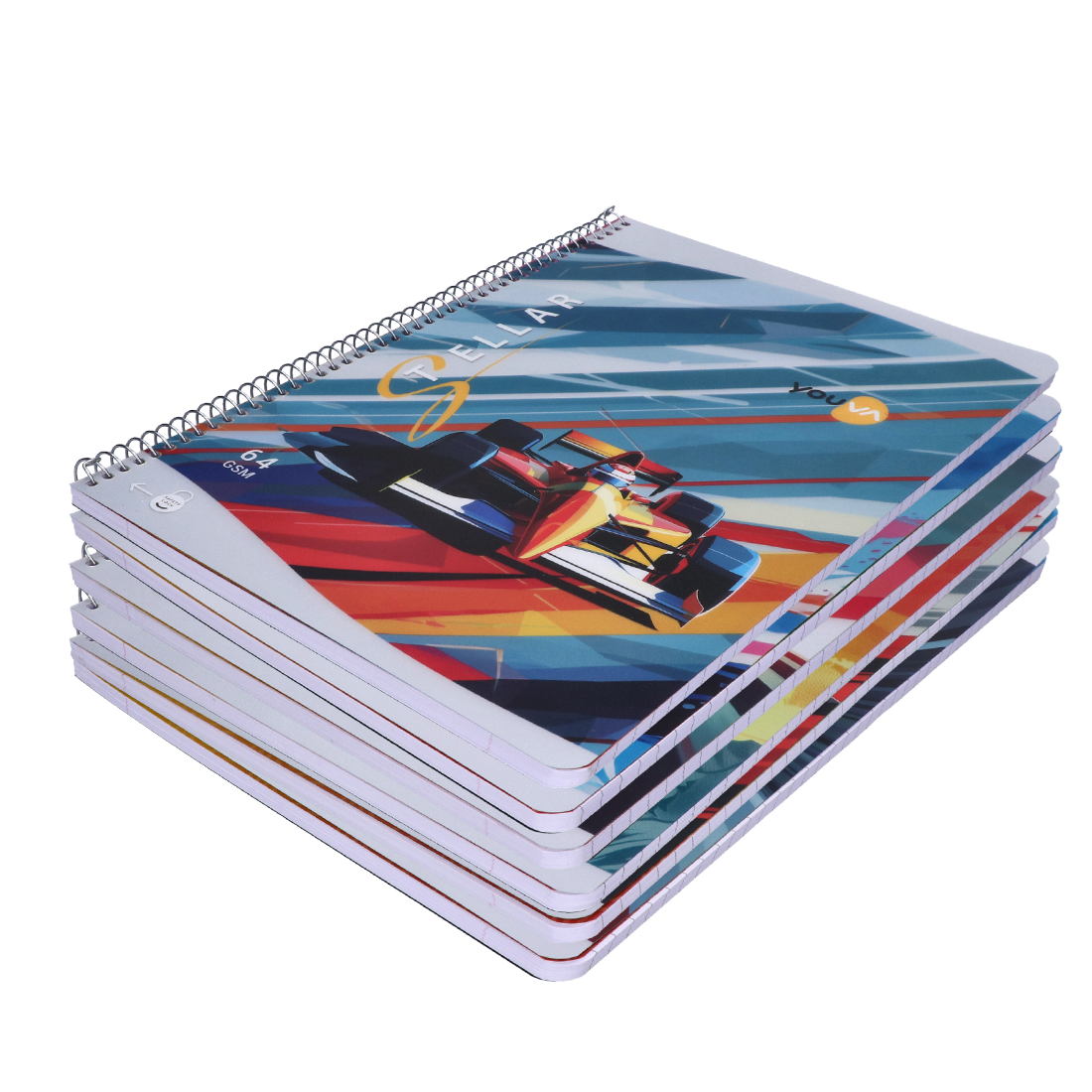 Youva STELLAR Spiral Long Notebook| Single Line| 172 Pages | A4 Size 21cm x 29.7cm| For Students by Navneet