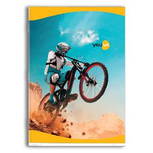 Single Line YOUVA  Long Book – Regular Size (Soft Bound) Brown Cover Pack Of 6